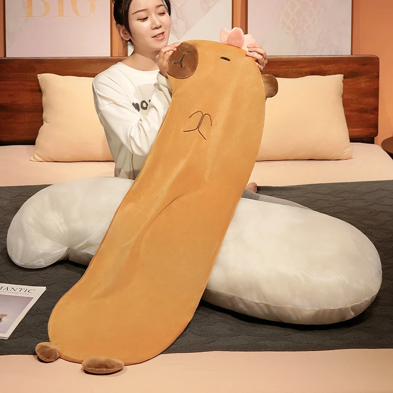 Kawaii Capybara Long Animal Roll Pillow (110cm) - Jumbo Edition