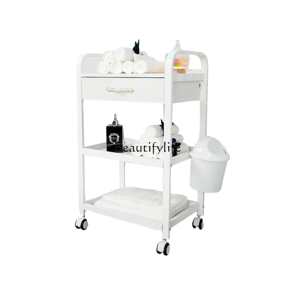 

Tool Trolley Hair Saloon Dedicated Multi-Functional Trash Can Three-Layer Storage Rack Storage Cart