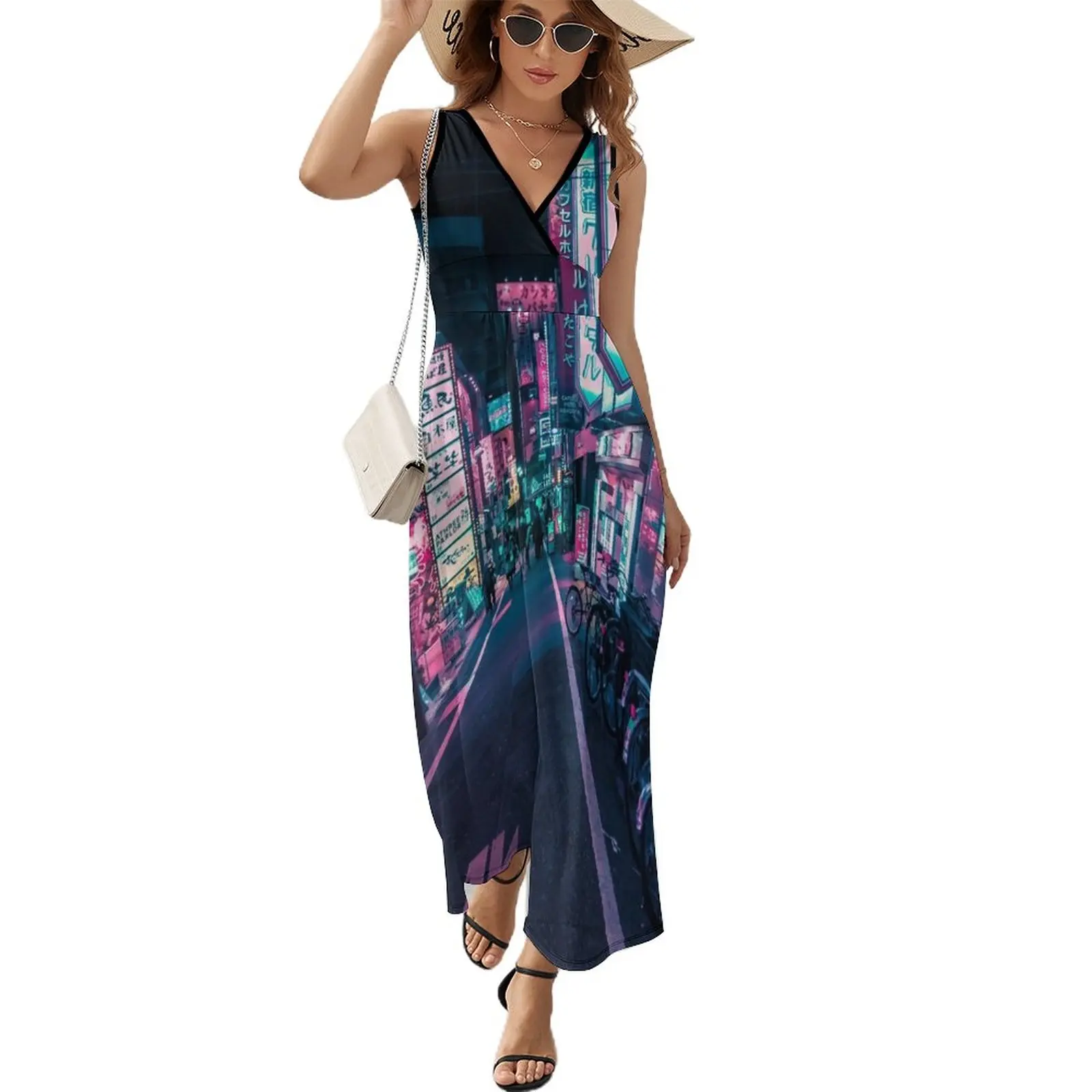 

Tokyo - A Neon Wonderland Sleeveless Dress women's summer dresses 2024 summer dresses women 2024 Long dress
