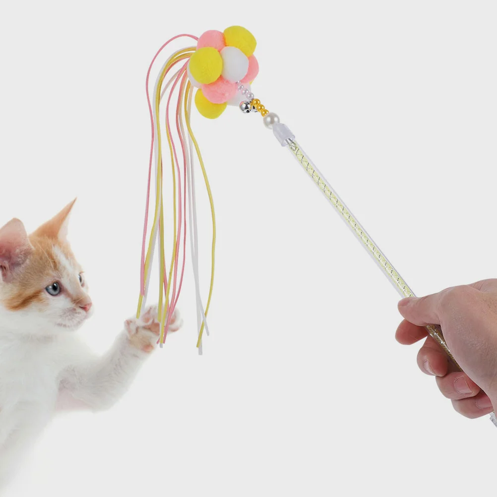 

4pcs Cat Toys Cat Wand Toy Cat Fuzzy Balls Toys Interactive Cat Toys for Indoor Cats Kittens
