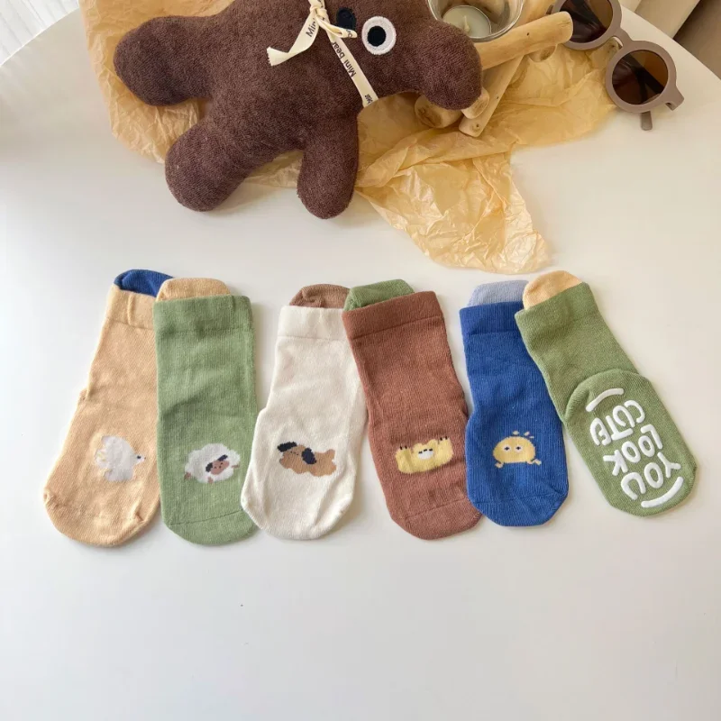 

Autumn and Winter Baby Cute Animal Color Matching Tube Children's Socks Alphabet Non-slip Floor Socks Class A Newborn Socks