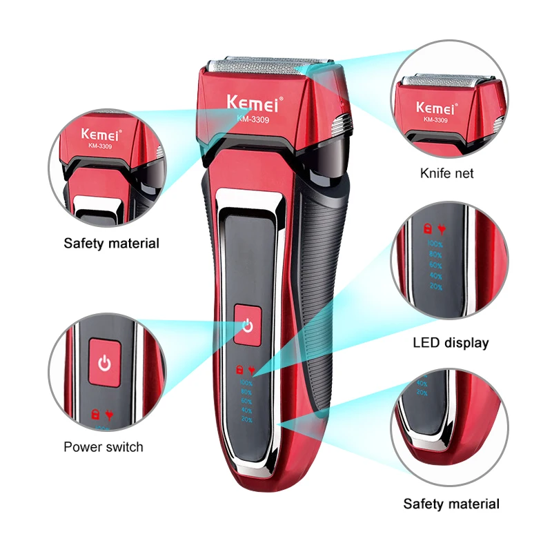 kemei km 3309 lavavel molhado seco barbeador 01