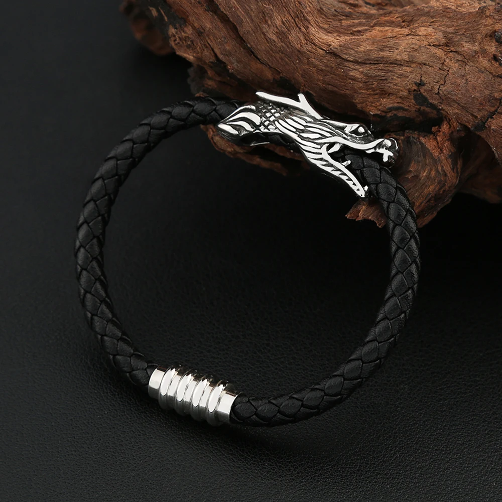 HADAVAKA Bracelet Chaîne Dragon Fait Main En Argent - Unique Vintage Pour Homme/Femme (20cm
