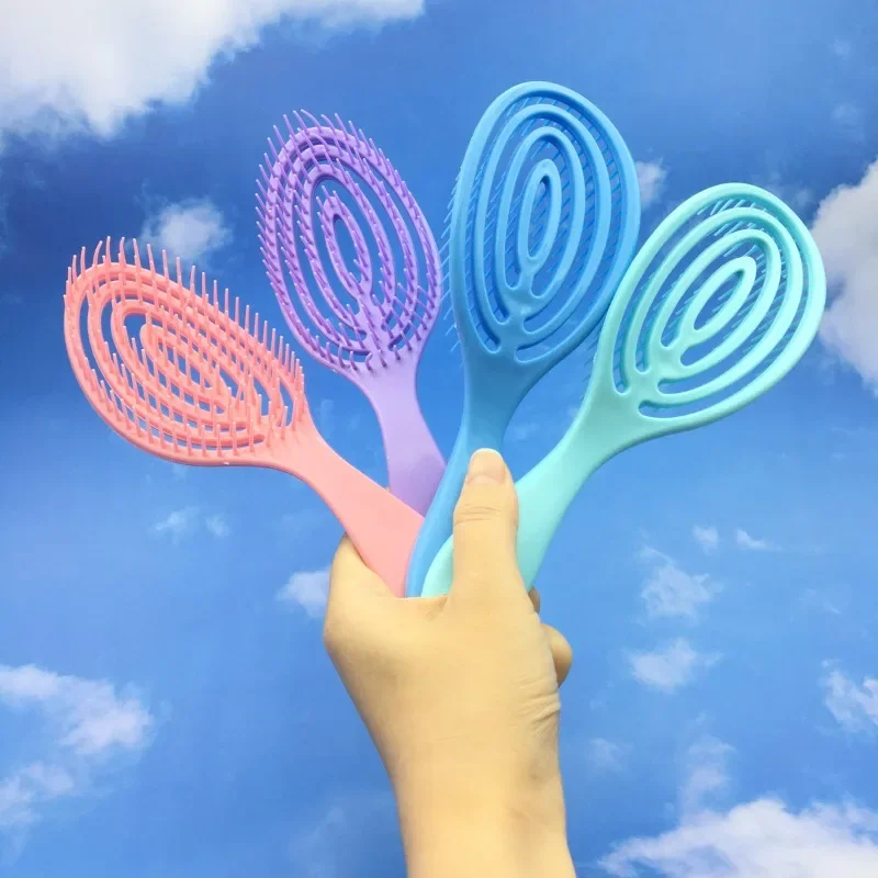 

Creative Hollow Out Elliptic Massage Hairdressing Comb Hollow Out Wet Curly Hair Brushes Barber Comb Salon Hair Styling Tool