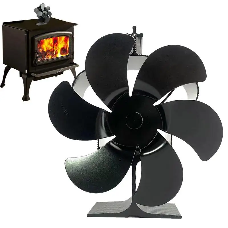 

Fireplace Heating Fan Pellet Stove Fan 6 Leaves Heat Powered Fireplace Blower Fan Eco Thermoelectric For Wood Log Stoves