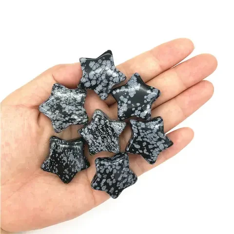 

1PC Natural Snowflake Obsidian Star Shaped Crystal Gemstone Healing Stones Decor Natural Stones and Minerals