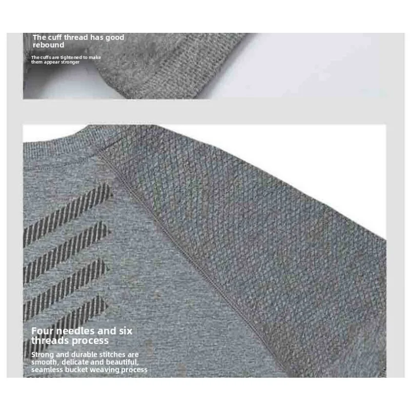 Rongkun 남자 원활한 스포츠 티셔츠 빠른 건조 슬리밍 야외 등산 강한 남자 훈련 피트니스 탄성 탑