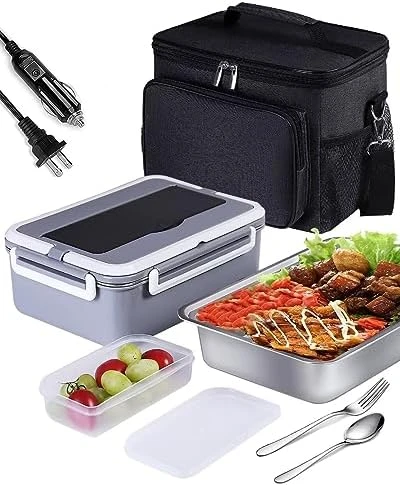 Electric Lunch Box Food Heater 80W/60oz, 3 in 1 Heated Lunch Boxes for  Adults,Portable Food Warmer Self Heating Box for Men with - AliExpress