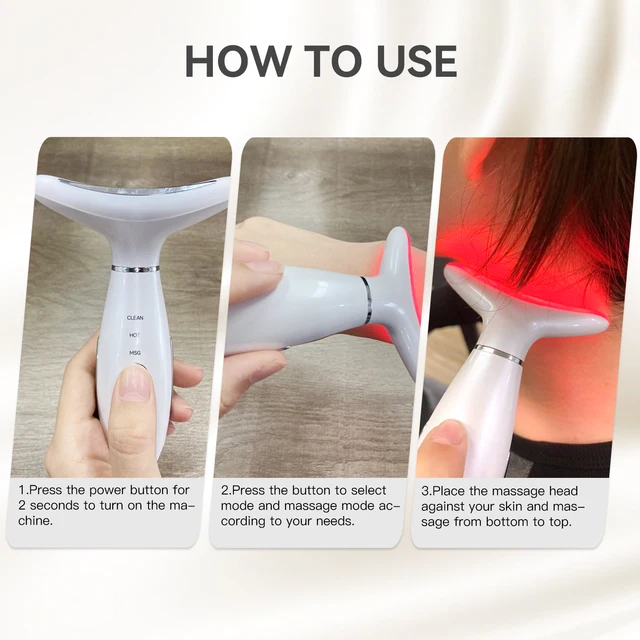 3 in 1 EMS Neck Face Beauty Device with Thermal Neck Lifting Vibration LED Facial Massager Double Chin Remover Skin Care Tool 6