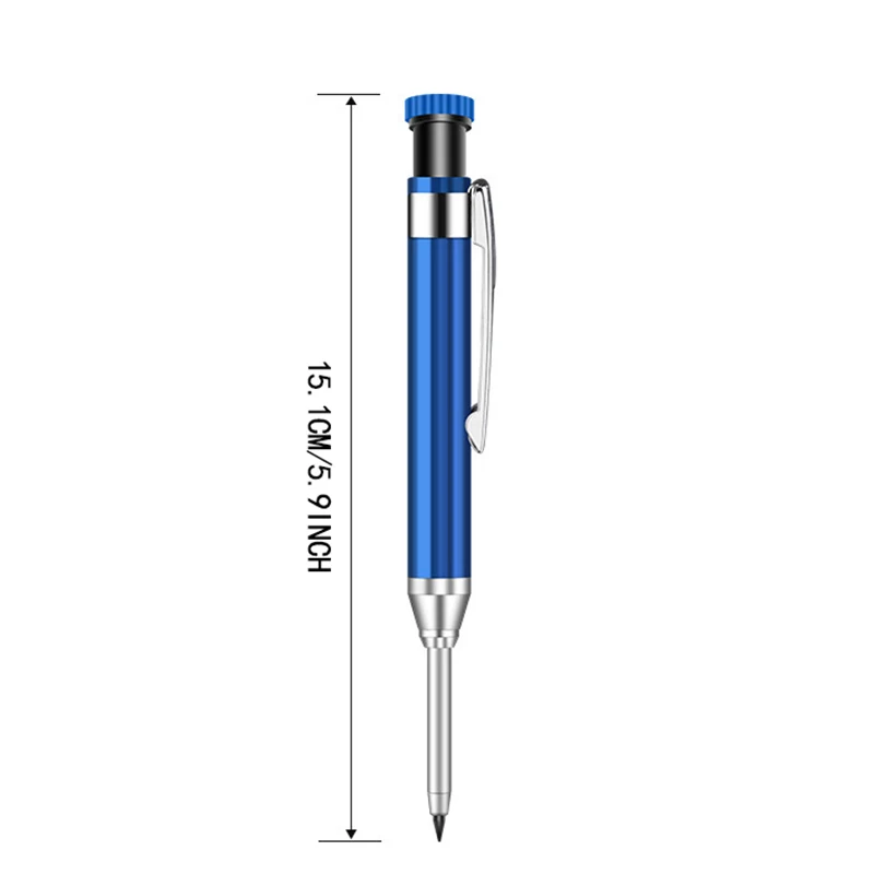 2.8MM Metal Aluminum Rod Woodworking Pencil Set with Built in Sharpener, Deep Hole Marker, Drawing and Marking Tools 6