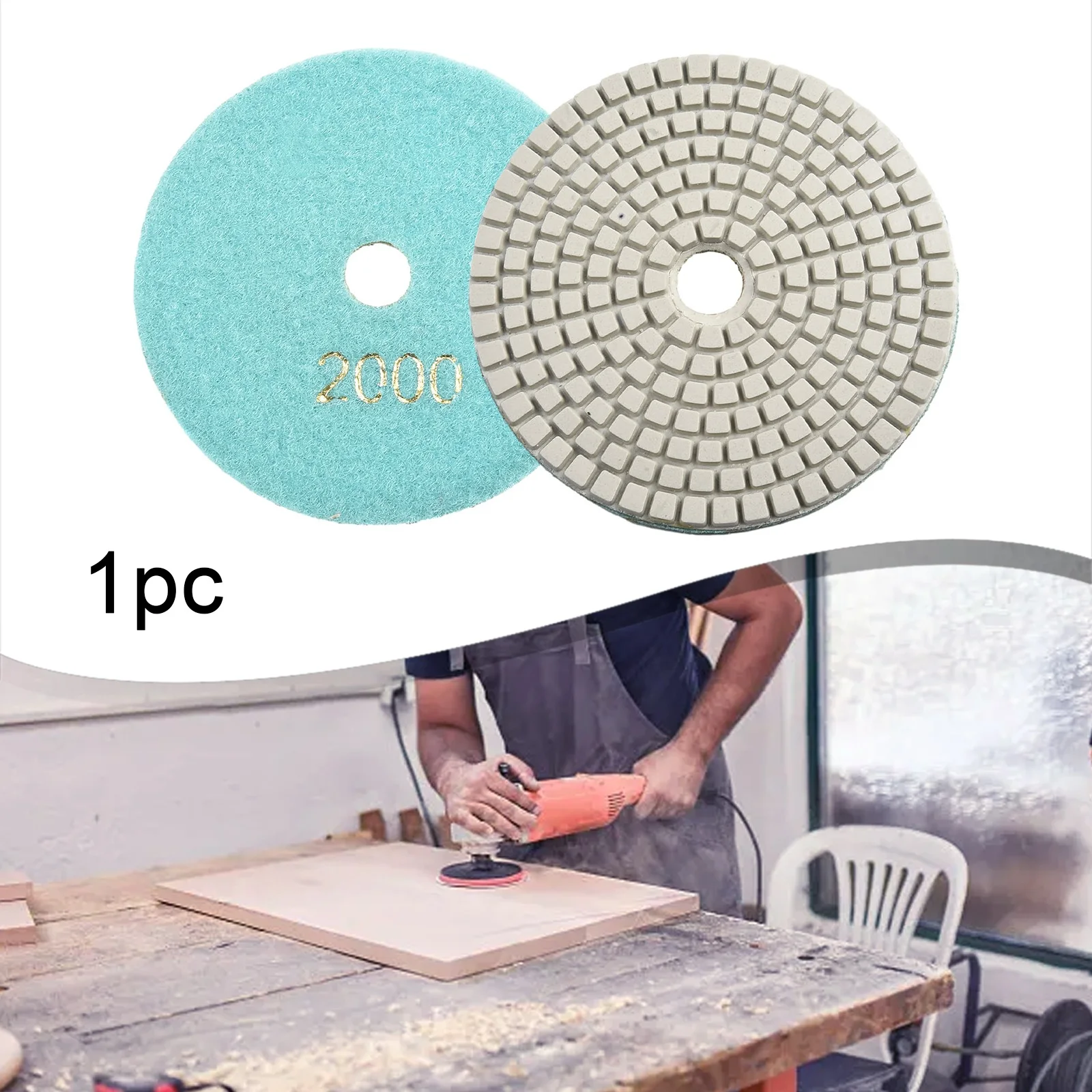 4-Inch Diamond Polishing Pads for Wet/Dry Sanding and Grinding - Granite, Stone, Concrete, Marble - 100mm Hook & Loop Backed