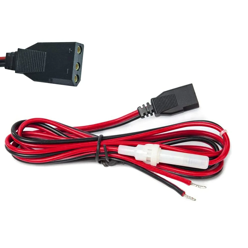 CB Radio Power Cable - 2-Wire 15A 3-Pin 12V Cord With Cigarette Lighter Plug