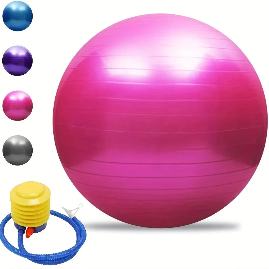 Yoga Ball Durable PVC Explosion-proof Yoga Ball Ideal for Yoga Fitness Postpartum Recovery Hand Pump Included