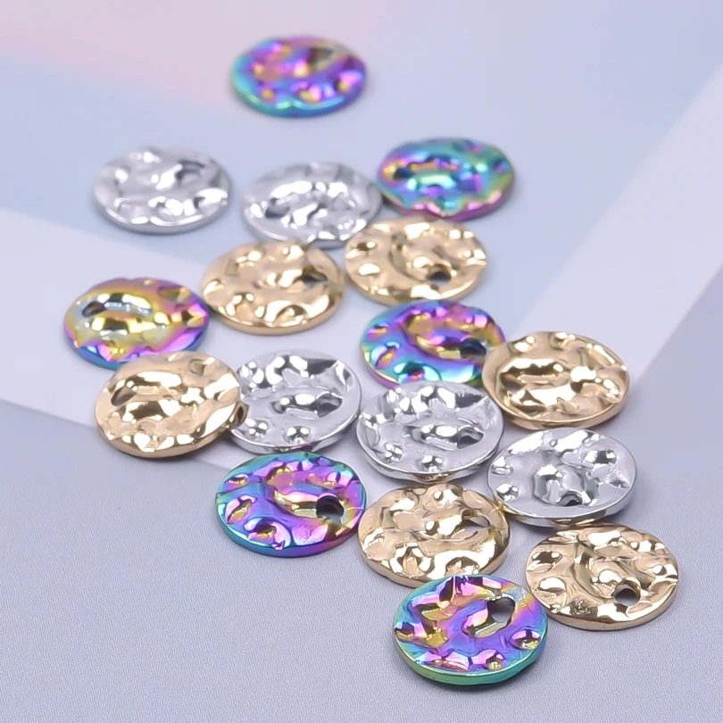 

20pcs/lot Mini Geometric Round Stainless Steel Pendant Accessories Charms for Jewelry Making diy Trendy Bracelets Craft Findings