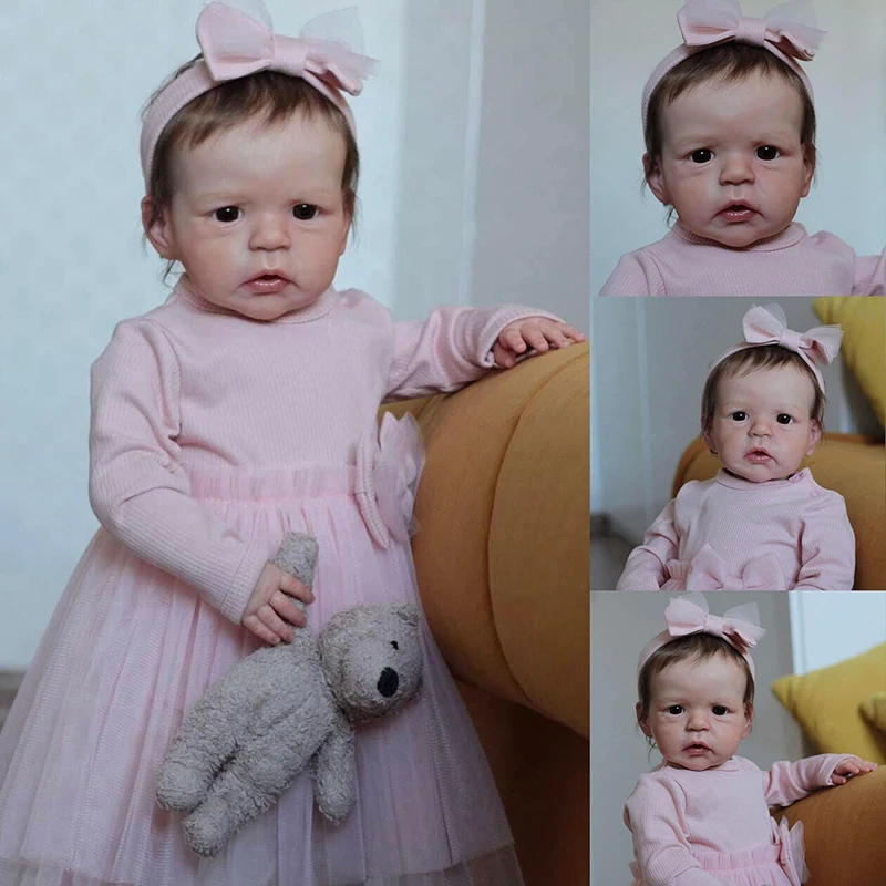 

24inch Sandie Reborn Toddler Girl Doll Already Painted Finished Lifelike Soft Touch 3D Skin Art Doll