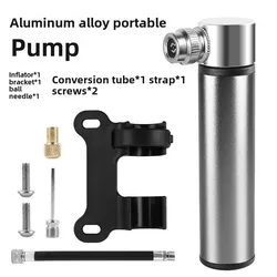 Compact Aluminum Alloy Bike Pump - Portable Hand Air Pump (Light Grey)