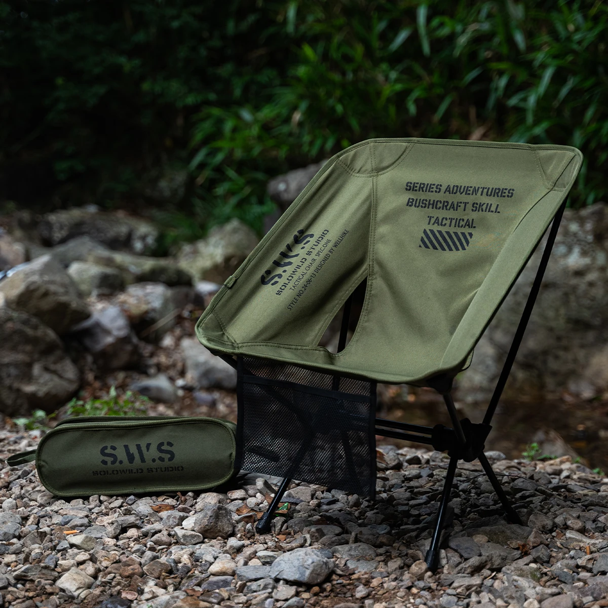 Chaise de camping portable Wellhike ultra-légère pliable pour randonnée pêche plage et montagne