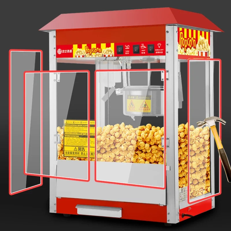 Commercial popcorn machine stall with fully automatic new small household popcorn machine night market special pot fruit