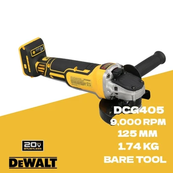 DEWALT 브러시리스 리튬 앵글 연마기 충전 전기 연마기, 금속 절단기, DCG405, 100mm, 125mm