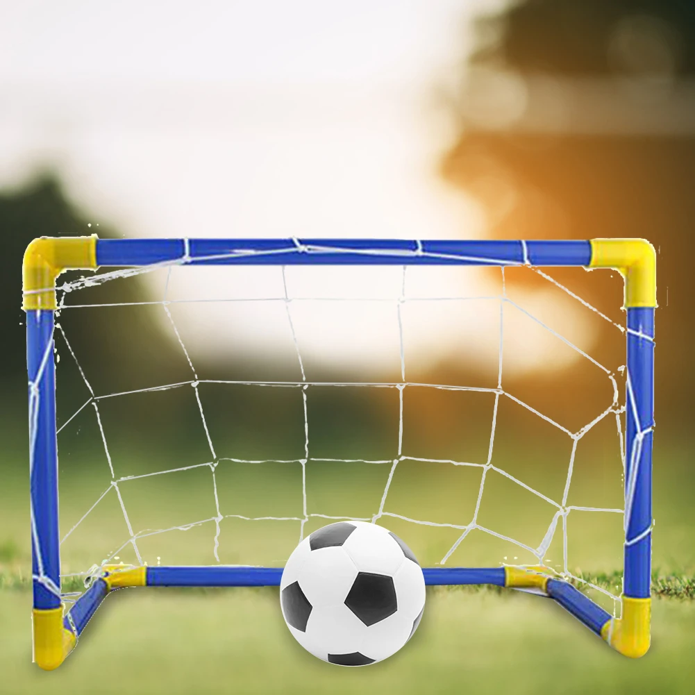 Foldable Kids Football Goal Training Practice Movable Soccer Ball Goal Post Net Indoor Outdoor Games Children Football Goal Kits