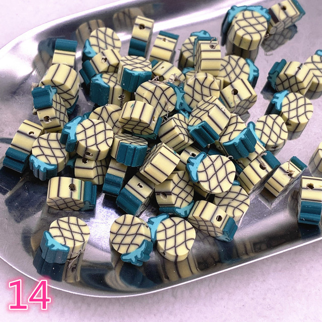10mm Color Fruit Beads Polymer Clay Beads Polymer Clay Spacer Loose Beads for Jewelry Making DIY Bracelet Accessories