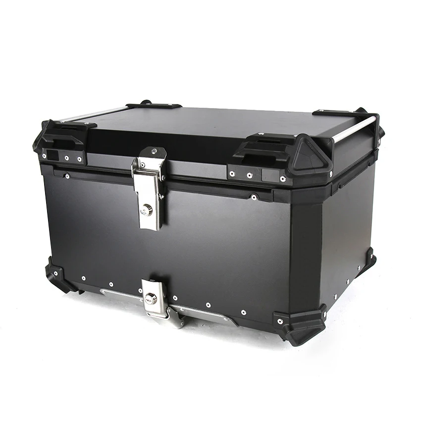 55L 65L Universal Motorcycle Rear Luggage Aluminum Trunk Storage Case Moto Tool Box Waterproof Helmet Key Lock Tail Toolbox