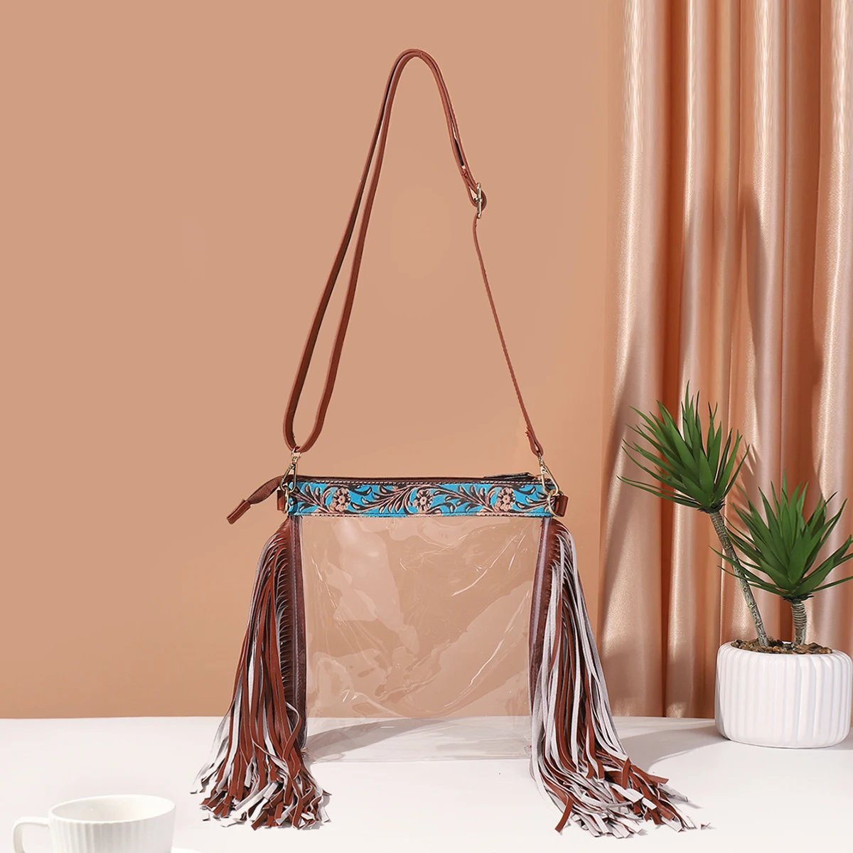 PVC Large Capacity Women's One Shoulder Crossbody Bag, Waterproof and Anti Fouling Storage Bag, Organizer Bag, Transparent Bag