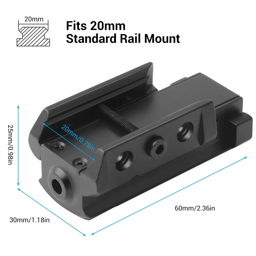 Powerful Red Green Laser Sight USB Rechargeable 20mm Rail Faster Targeting