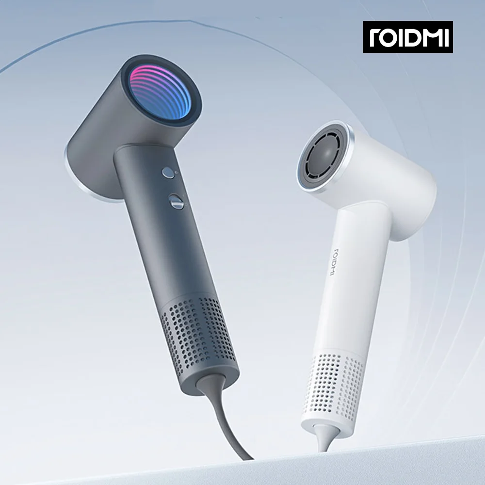 ROIDMI Miro hair dryer, high-speed 65m/s, fast air volume, low noise, intelligent temperature control, 20 million negative ions 220v negative oxygen ion generator small particle air purifier 120 million negative oxygen ions