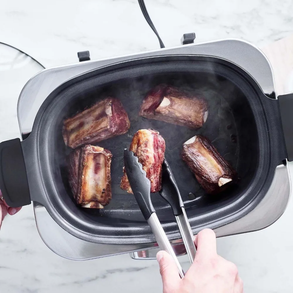 Elite 8-in -1 Programmable 6QT Electric Slow Cooker, Dishwasher Safe Lid & Removable Crock, PFAS-Free Healthy Ceramic