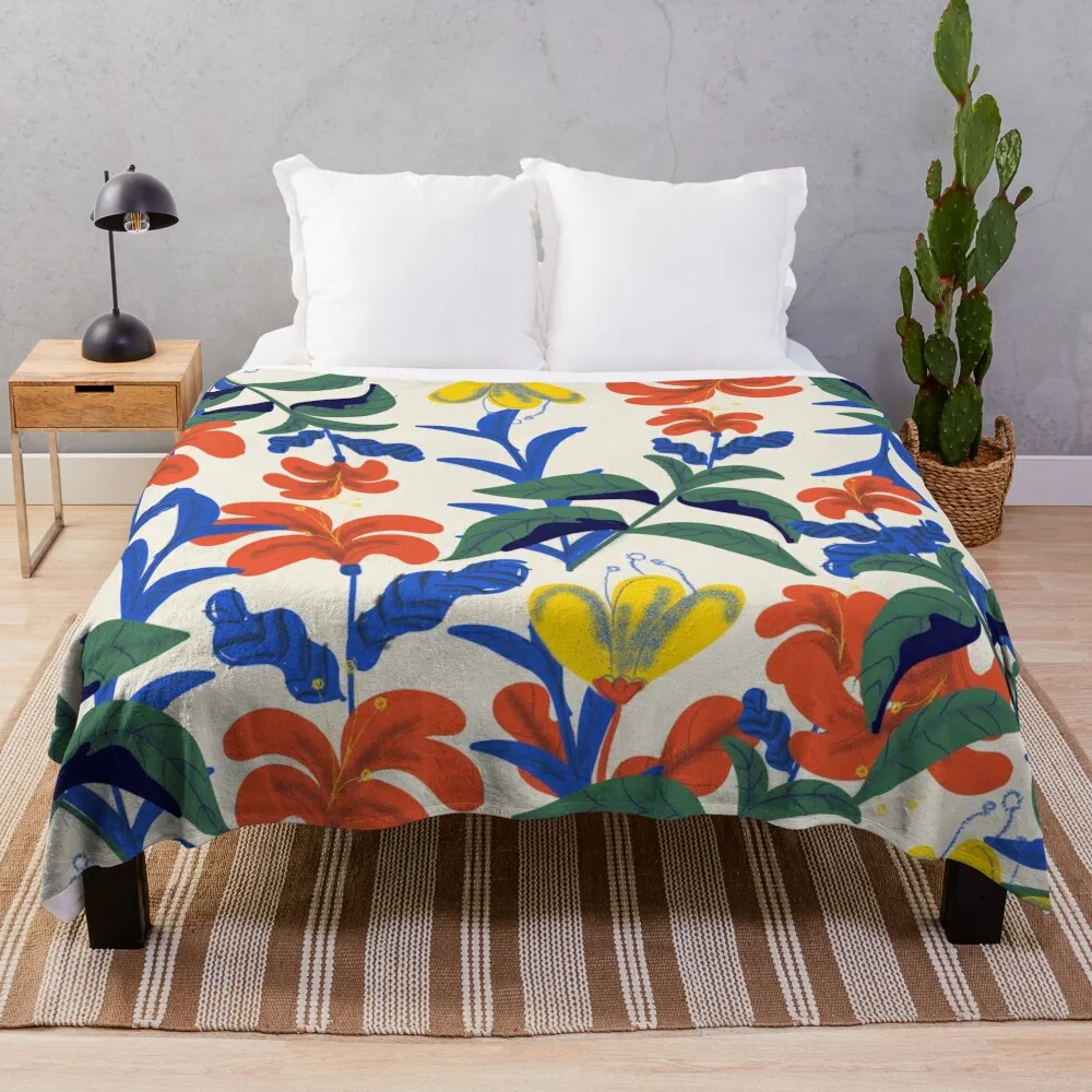 

Vintage Floral Pattern Throw Blanket Travel bed plaid Retros Hairy Polar Blankets