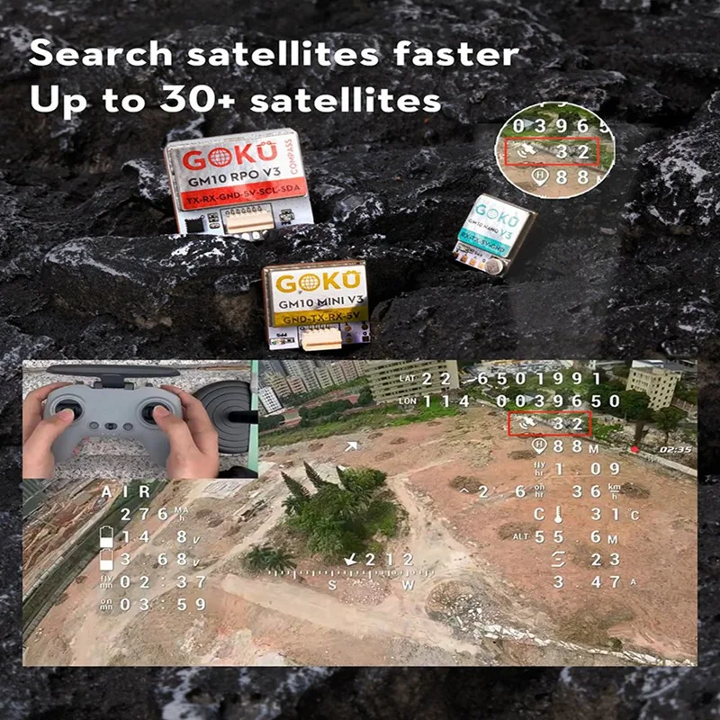 GOKU GM10 Mini V3 GPS Module 72 Search Channels High Precision Multi-Protocol Compatibility For FPV Drones