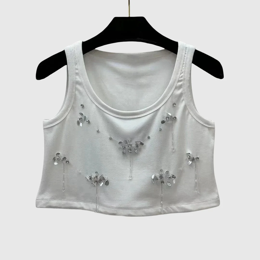 

Women's Tank Top 2024 Spring/Summer New Slim Fit Short Top Dress