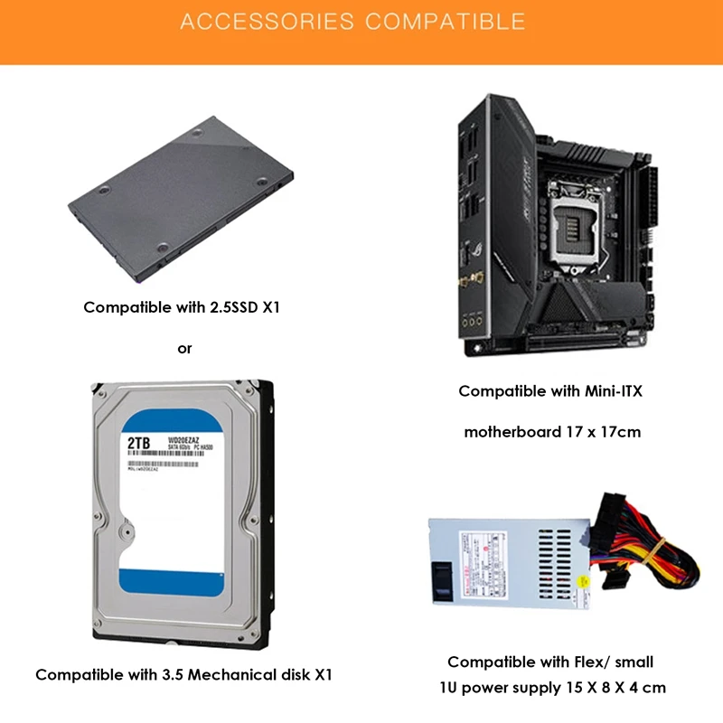 Mini Caixa do Computador Itx Htpc Chassi Desktop Case Home do Jogo Usb 2.0 A09 - Imagem 3