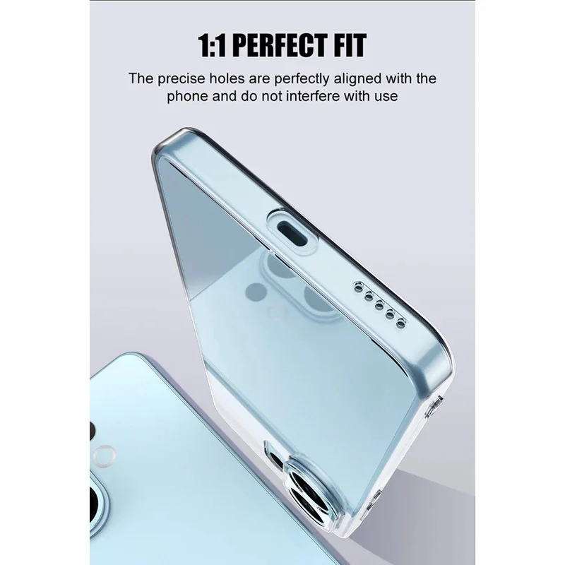 Shockproof Ultra Thin Silicone Soft Phone Case with Clear Back Cover