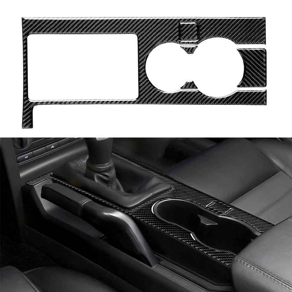 

Gear Shift Water Cup Holder Decoration Cover Trim for Ford Mustang 2005 2006 2007 2008 2009 Car Inner Accessories Carbon Fiber