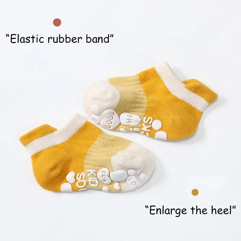 5 Pairs/lot Anti-slip Non Skid Ankle Baby Socks With Rubber Grips Cotton  Children Low-cut Sock For Boy Girl Toddler Floor Socks - Socks - AliExpress