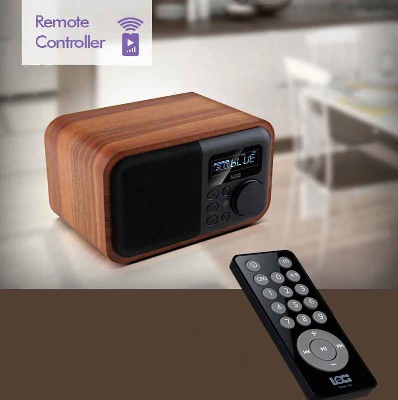 Radio Digital Portátil con Bluetooth, reproductor de MP3 estéreo, FM,  Subwoofer, temporizador, reloj despertador, soporte TF