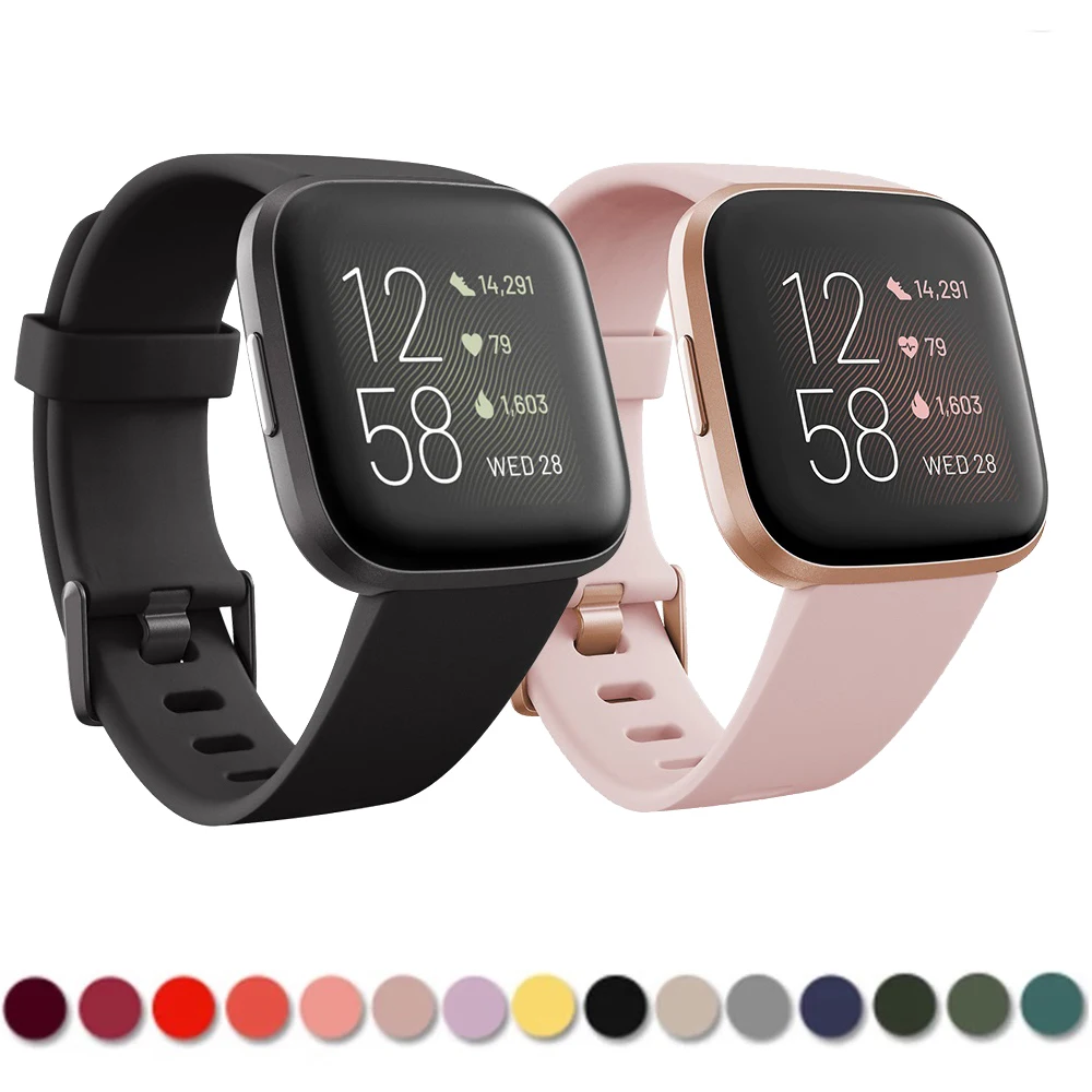 Silicone Band for Fitbit Versa 2 Strap Replacement Smart Watch Accessories for Fitbit Versa Lite Waterproof Bracelet Wristband