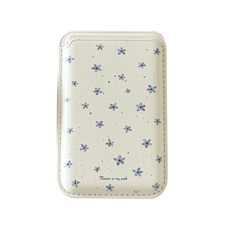 Korean Ins Flower Magnetic Stand Phone Case with Magsafe Card Holder