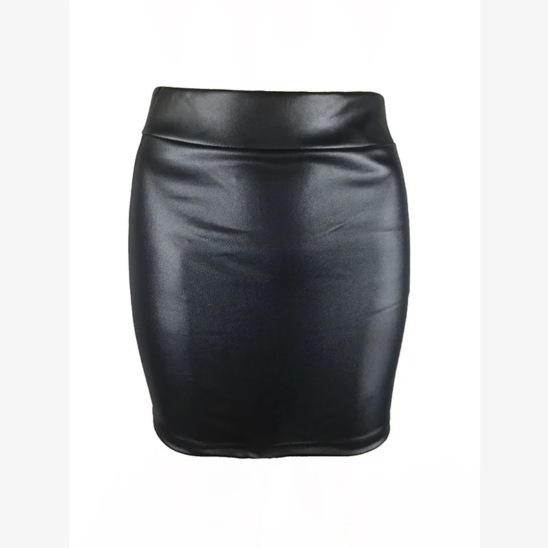 

Women's Faux Leather Bottoming Skirt Korean Style Imitation PU Summer Hip Skirts Matte Faux Leather Skirt Short Half Skirt