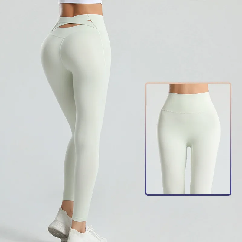 Women Seamless Sport Leggings High Waist Sexy Peach Hip Yoga Pants Hollow  Out Running Tight Trousers Girls Embossed Gym Leggings