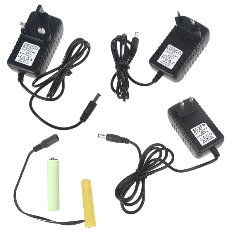 Eliminators Versatile Power Adapter AAA Replacement for 2 Batteries for Table Lamp Motion Trash Can Clock QXNF