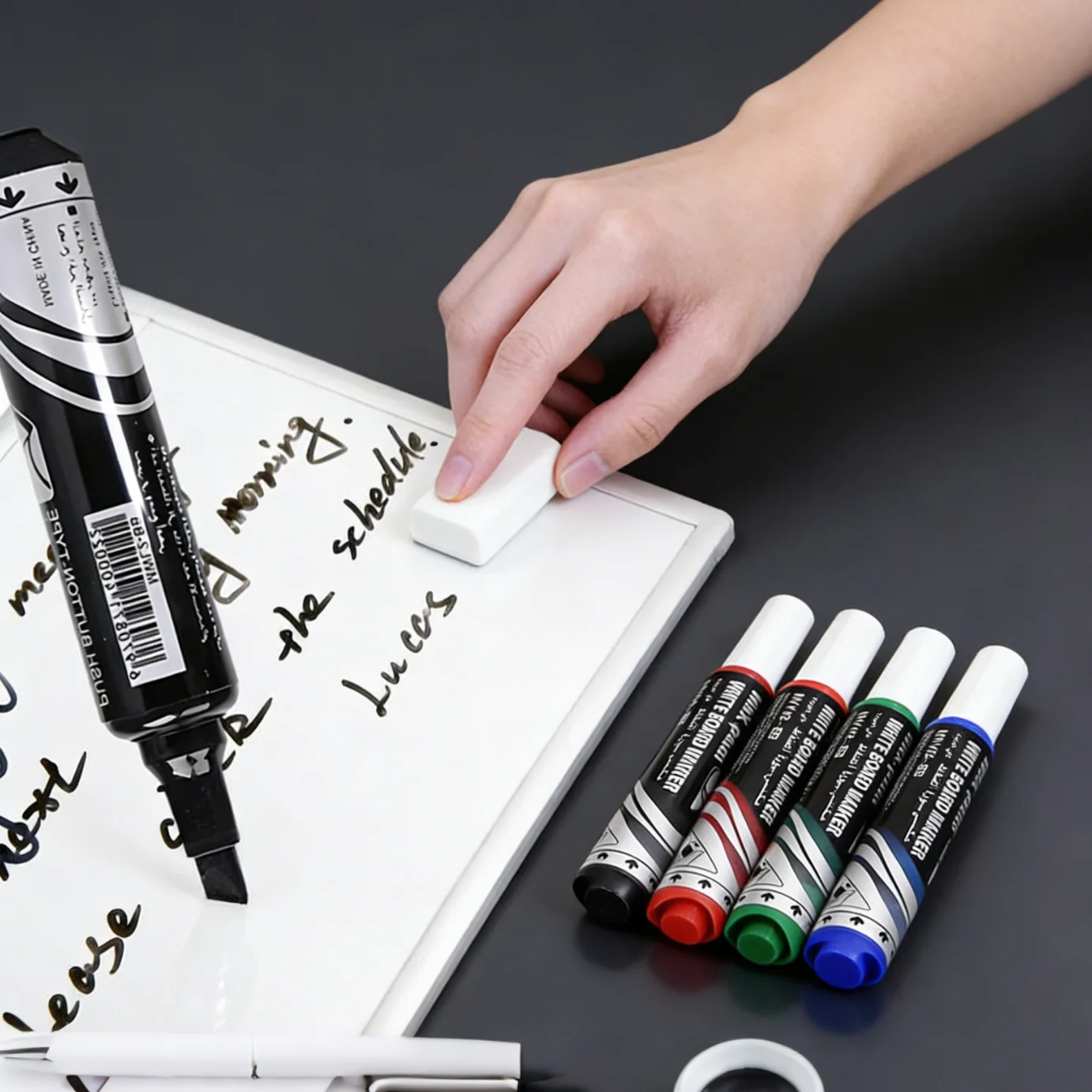Vibrant Quick-Dry Chisel Tip Whiteboard Markers - 4 Pack, Low-Odor, Ideal