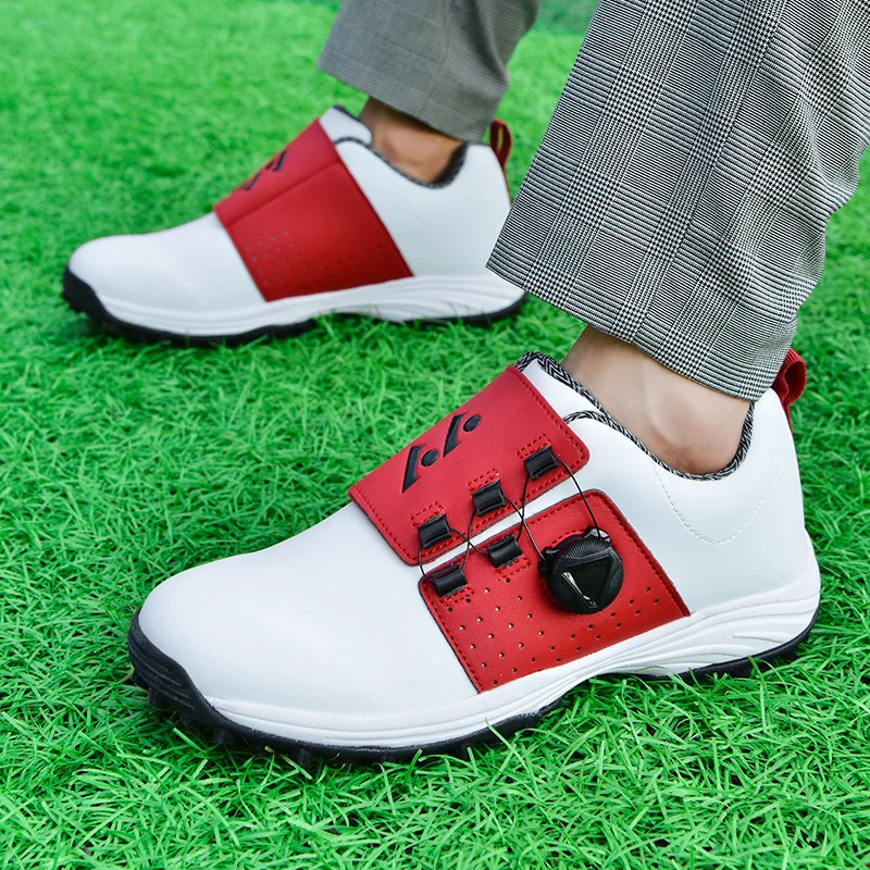Men Professional Golf Shoes Waterproof Spikes Golf Sneakers Black White Mens Golf Trainers Big Size Golf Shoes for Men 6