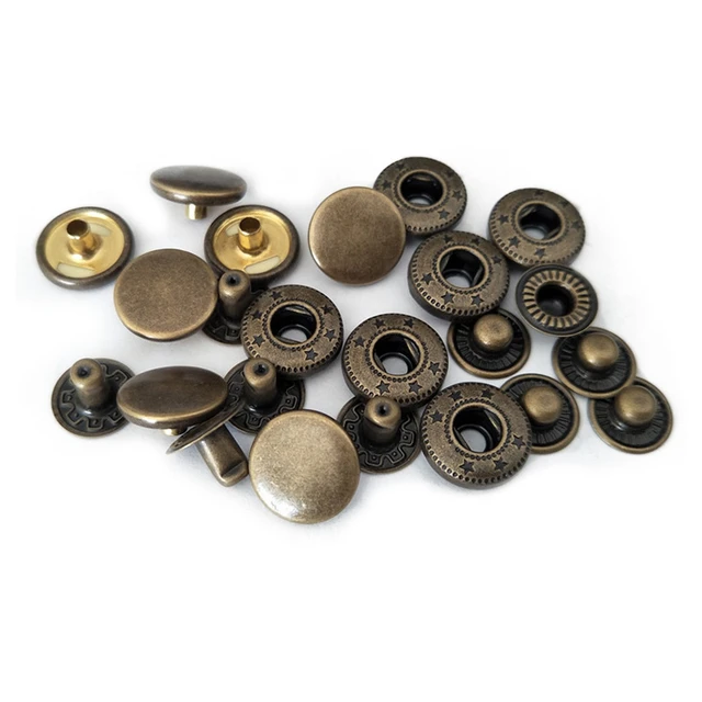 Botones de presión de Metal de 10mm, 12,5mm y 15mm, accesorios de costura,  Botones a presión para ropa, chaquetas, sujetadores a presión de cuero -  AliExpress