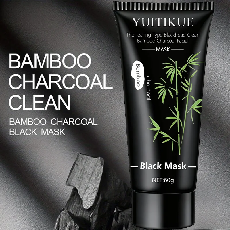 Peel-off blackhead cleansing bamboo charcoal mask, deeply cleanses, purifies, refines pores, suitable for both men and women