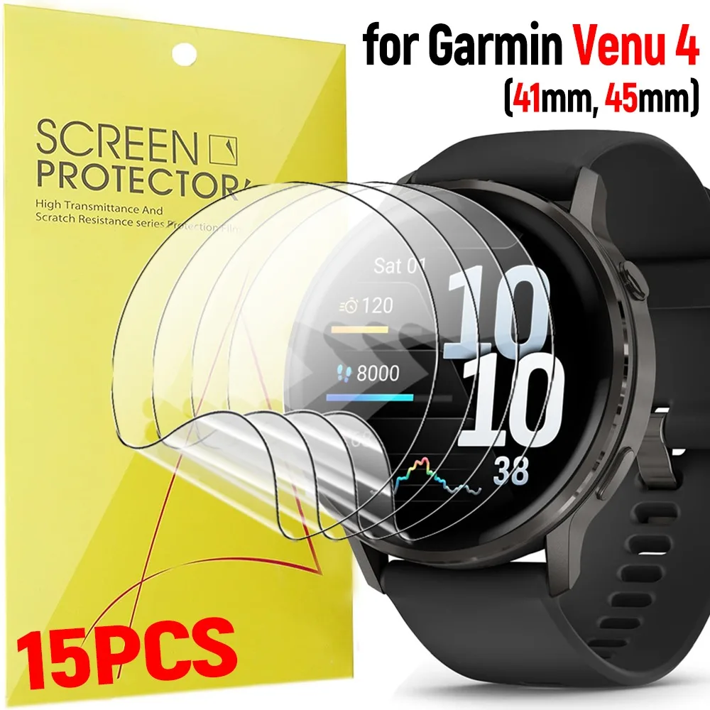 Premium HD Clear Soft Hydrogel Screen Protectors for Garmin Venu 4 (3-15 Pack)