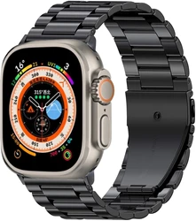 Premium Stainless Steel Metal Strap for Smartwatch - Elegant & Durable Wristband (Black)
