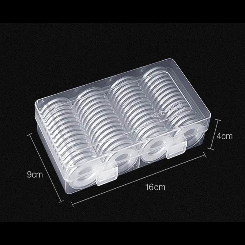 60Pcs Clear Transparent Coin Capsule Holder 33mm Round Boxed Coin Holder Plastic Storage Collectable Display Cases with capsules 3